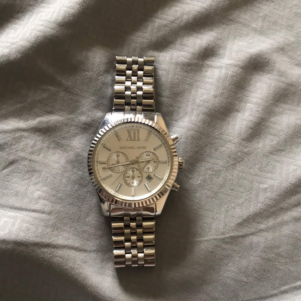 Michael Korda Lexington Silver Tone Watch